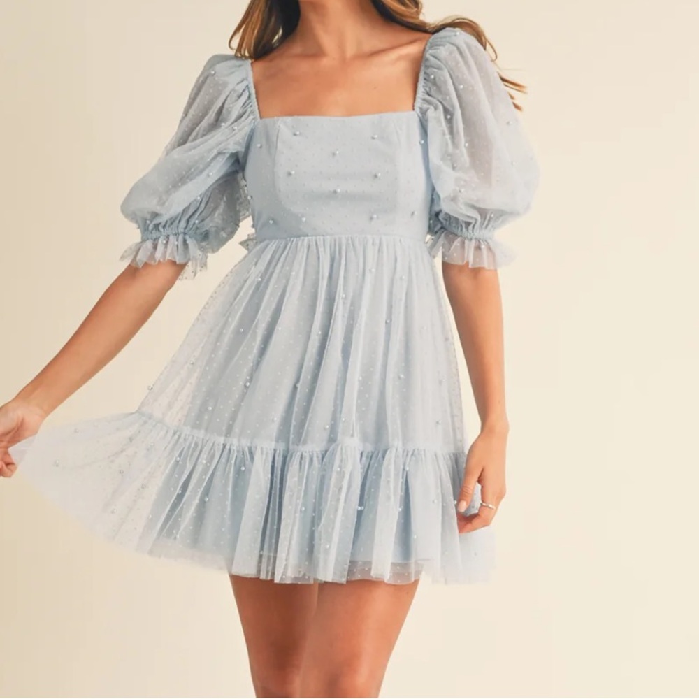 Evercado Blue Pearl Stud Dress size Small